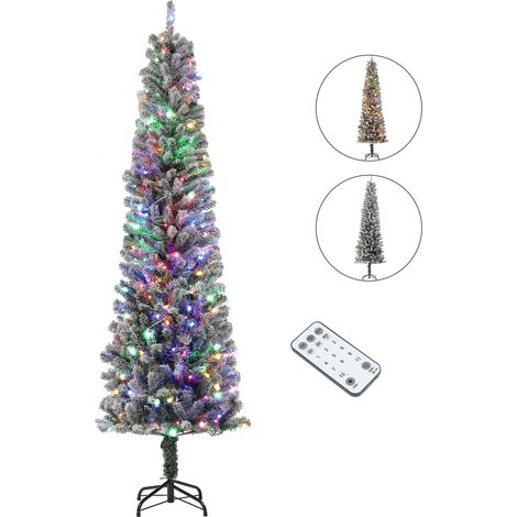 Sapin de Noël artificiel, éclairage LED, en acier, vert, 225 cm, pour maison et usage quotidien, décoration intérieure