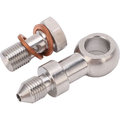 Kit de raccord banjo M10x1,0 en acier inoxydable, résistant à l'huile, avec embout cannelé et rondelles, pour alimentation turbo, limiteur de débit 1,5 mm (1/5)