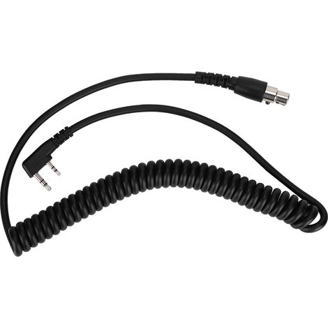 Câble spiralé 2 broches vers 5 broches pour radios bidirectionnelles Kenwood, HYT, Baofeng, Relm et casques (1/5)
