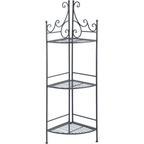 Etagère d'angle pliante 3 niveaux 114 cm (1/10)