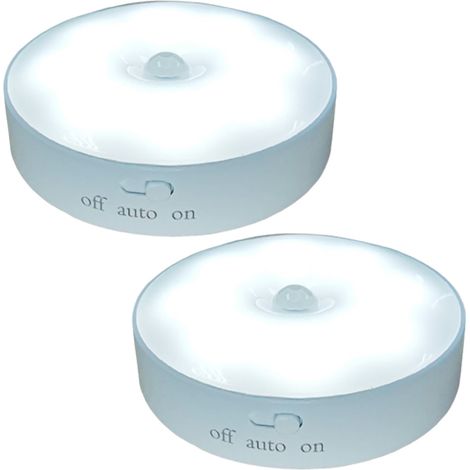 Éclairage intérieur LED, détecteur de mouvement rechargeable, batterie longue durée, veilleuse à détecteur de mouvement, spot rond pour placards/penderies/cuisines. (1/5)