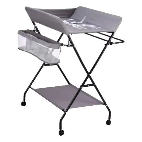 Table à langer pour bébé, Design ergonomique, Pliage compact, Gris avec des roues (1/2)
