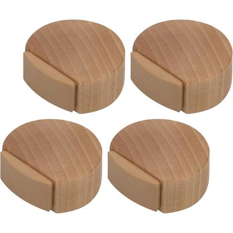 4 Pcs ,Butée de Porte en Bois,Stop Porte Adhésif (Chêne Naturel) (1/4)