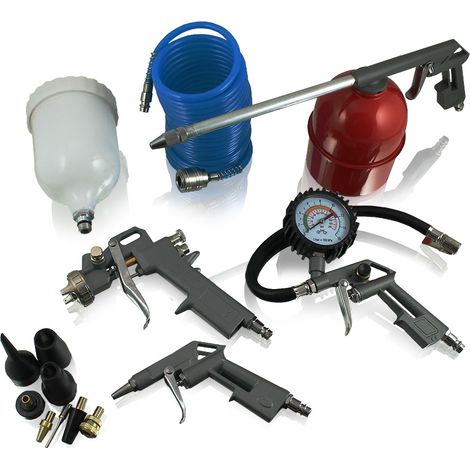 13 tlg Bituxx Druckluft Zubehör Set für Kompressor Sprühpistole Reifendruck (1/5)