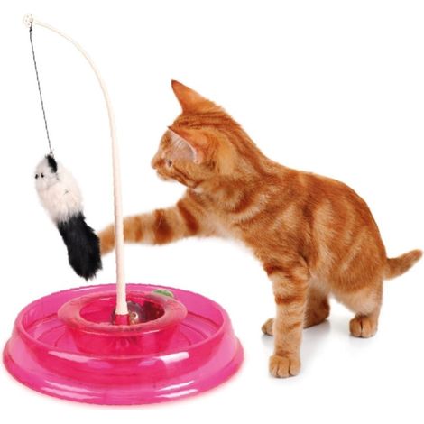 Jouet Circuit TIBO rond rose ø 27,5 cm x 38 cm, pour chat - animallparadise
