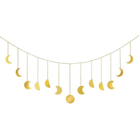 Guirlande Murale Phase Lunaire - Décoration Métallique Bohème pour Chambre Salon Appartement - 13 Lunes 55 Pouces (1/4)