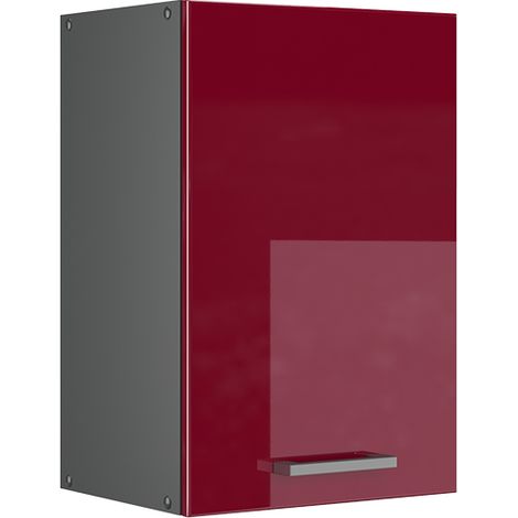 Armario colgante R-Line, Rojo Burdeos alto brillo, 40 cm, Vicco