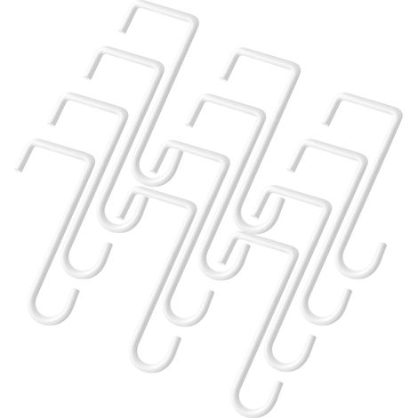 Ganci per recinzione da 6 pollici, leggeri, per rivestimenti esterni, ideali per appendere luci decorative, mangiatoie per uccelli, piante e recinzioni, confezione da 12 pezzi, colore bianco. (1/5)