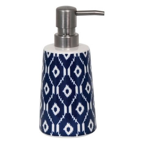 Distributeur de savon Céramique IKAT Bleu & Blanc MSV