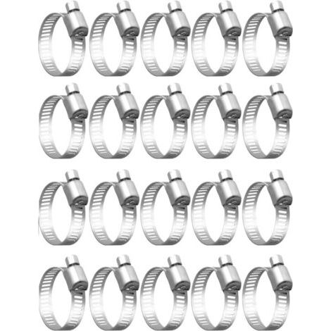 20 Stück Schlauchschellen, verstellbare Schlauchschellen 32–50 mm, Schlauchschellen aus Edelstahl 304, Metallschlauchschellen, für Schläuche, Haushaltsgas, Familienwasserleitungen, Kabel, Robin--INHHU