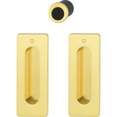 Porte coulissante Coquillage Set M464 – Sans Serrure, rosace carrée BL, PVD en laiton (1/4)