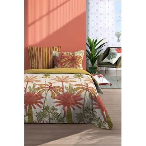 Parure housse de couette MAOTA – 240 x 220 cm – 100% coton – terracotta - 220x240cm - Terre cuite (1/2)