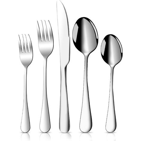 Ensemble de 5 couverts en acier inoxydable, service de table pour la maison et le restaurant
