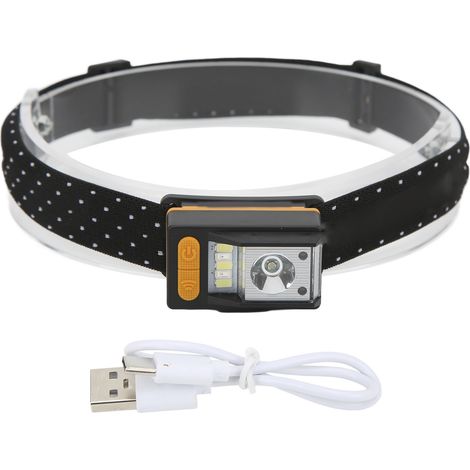 Lampe frontale LED à détecteur de mouvement, rechargeable USB, torche étanche pour nuit, capteur infrarouge. (1/5)