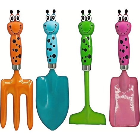 Ensemble d'outils de jardinage 4 pièces : pelle d'extérieur, pelle à pots de fleurs et ensemble d'outils pour planter des légumes. (1/5)