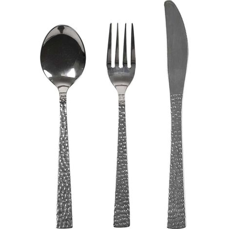 Ménagère 16 Pièces Inox Manche Effet Martelé (1/5)