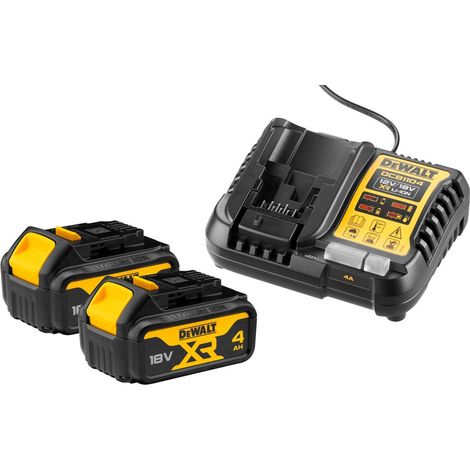DeWalt DCB1104M2 18V XR Battery Set - 2x 4Ah Batteries & DCB1104 Charger