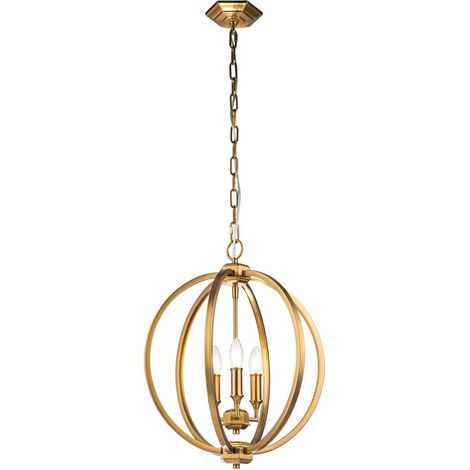 Elstead Feiss Corinne Plafoniera a sospensione sferica in ottone brunito (1/5)