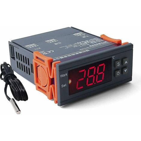 Thermorégulateur de température numérique à thermocouple avec capteur pour systèmes de contrôle de température dans réfrigérateurs et congélateurs -40 à 120 °C 220 V A (1/4)