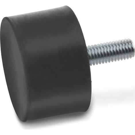 5 Butée M10 Caoutchouc Naturel Noir, Diamètre 50mm, Hauteur 40mm, Pour Chariot De Manutention (1/3)