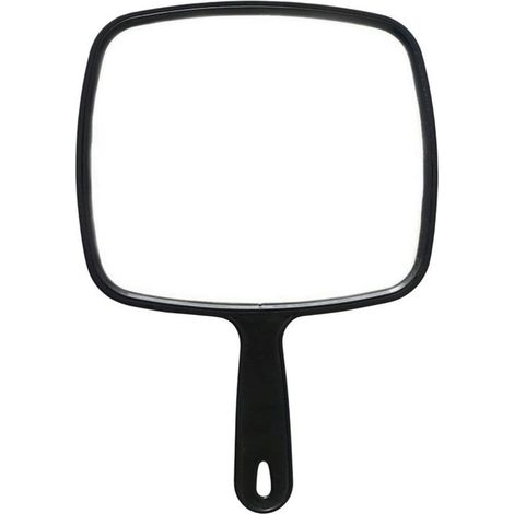 Handspiegel – Einseitiger Spiegel – Ergonomischer Griff – Große Spiegelfläche – Für Friseure, Barbiere und Rasierer – Schwarz – 1 Stück (1/5)