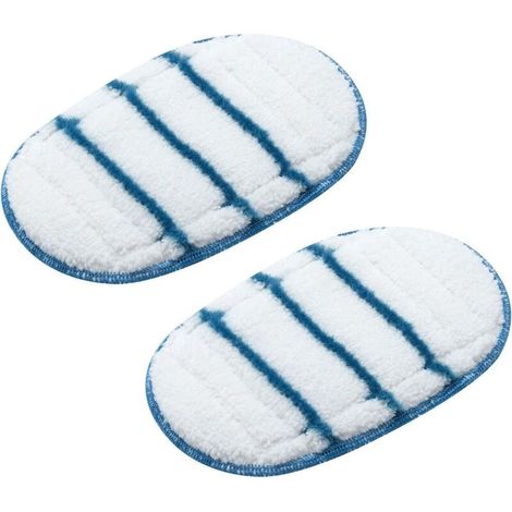 Lot de 2 Patins Multi Surfaces pour Gants à Vapeur - Tampons de Nettoyage en Microfibre Durable - Accessoires pour Nettoyeur à Main STEAMITT - Lavable en Machine - Rond - FSHSMPA-XJ (1/5)