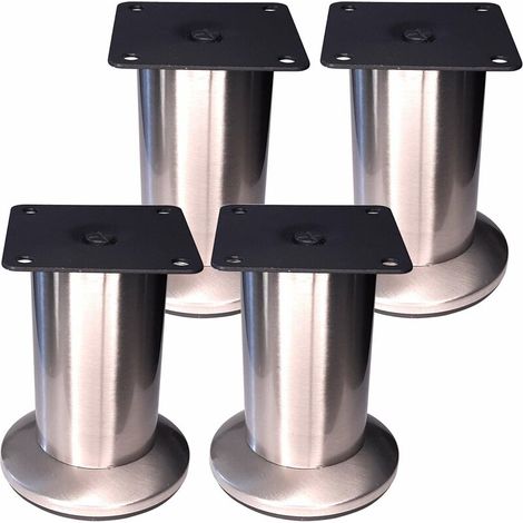 4x Pied de meuble ajustable imitation inox Meuble TV Canapé Buffet Armoire Table Lit Bureau Bricolage, 50 x 100mm (1/3)