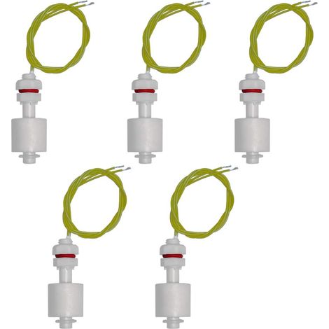 Lot de 5 Interrupteur à Flotteur de Niveau d'Eau, Interrupteur à Flotteur Vertical pour Capteur de Niveau d'Eau (1/5)