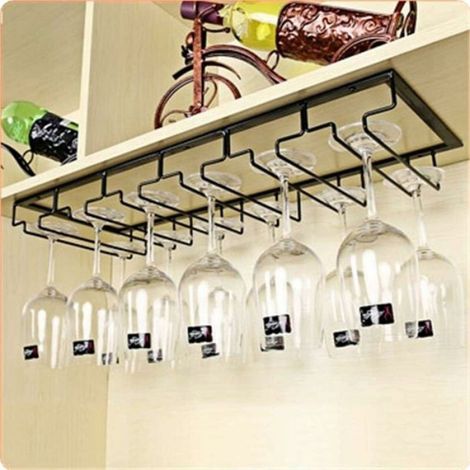 Porte-Verres Suspendu - Support de Verre Vin avec 6 Rails pour 12-18 Verres 60 x 225 x 55cm (1/4)