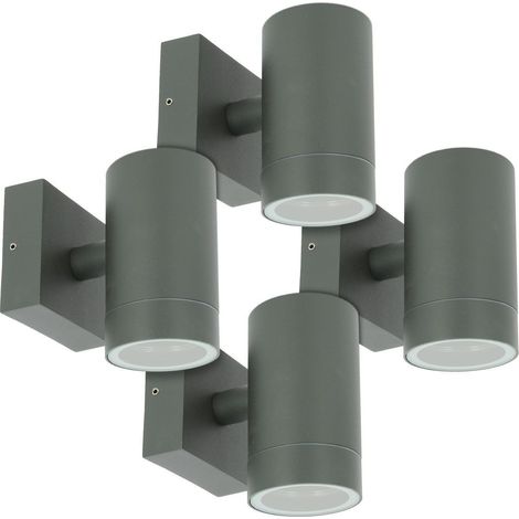 Set di 4 applique VENEZIA Antracite esterno Single Beam GU10 IP54