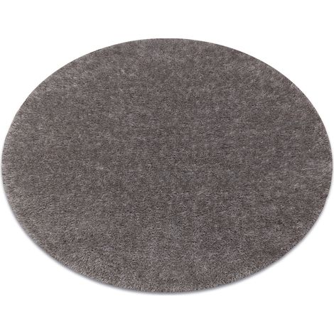 Teppich BUENOS Kreis 6646 shaggy schlicht, einfarbig grau grey rund 100 cm