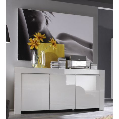 Buffet/bahut design laqué blanc 160 cm Twist (1/4)