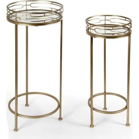 Set de deux tables hautes en métal Ø70/60 cm