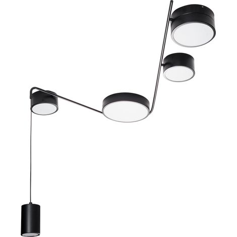 Suspension noire 5 tubes dimmable LED 32W Zumaia Maxlight (1/5)