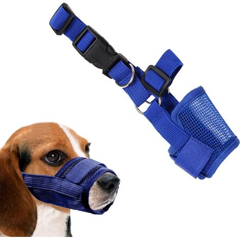 Muselières pour Chiens,Muselière en Nylon Réglable pour Chiens,Museliere Anti Aboiement,Muselière Souple (1/5)