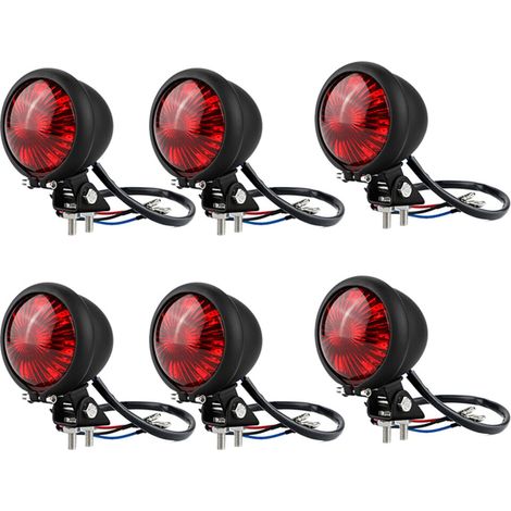 luces traseras LED para motocicleta, luz de freno trasera, luz trasera LED para motocicleta Bobber Chopper, color negro café.