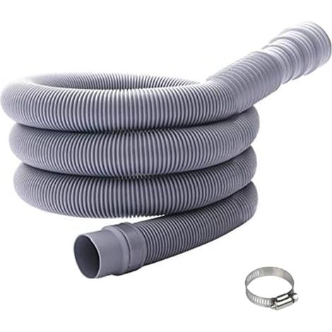 1.5m Rallonge Tuyau Vidange Machine Laver Lave Vaisselle Universel avec Pince Serrage