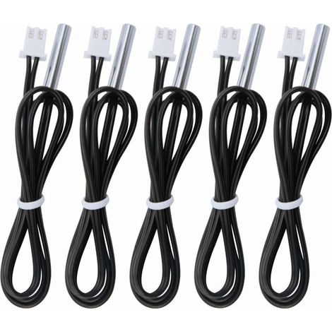 Sonde De Temperature NTC -25 A 125 C - Capteur B3950 10k En Acier Inoxydable - Câble 0 5 M - Pour Applications Électroniques - Lot De 5