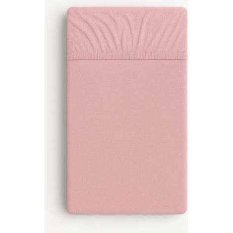 Sábana bajera ajustable de rizo para cuna 140x70cm - rosa empolvado (1/4)