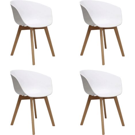 Ensemble de 4 Chaises de Salle à Manger Herning Scandinave Blanc (1/5)