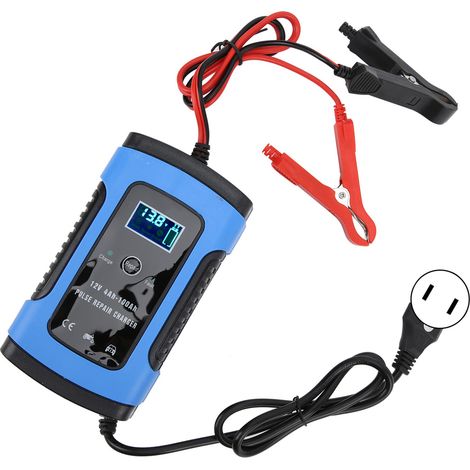Chargeur de batterie moto 12 V/6 A avec affichage numérique, outil de réparation intelligent, prise standard américaine 100-240 V (1/5)