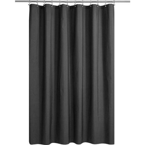Black shower curtain, high-quality PEVA, lightweight shower curtain, black (180 cm x 180 cm) (1/4)