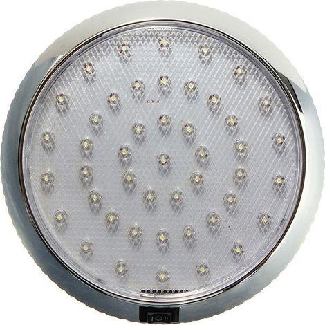 Lámpara de techo LED, luz de techo interior de 12 V para autocaravana, caravana, remolque, camión, vehículo, barco, con 46 luces LED, blanca.