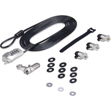 Kit de bloqueo StarTech cable acero 3 metros rotación 360° (1/4)