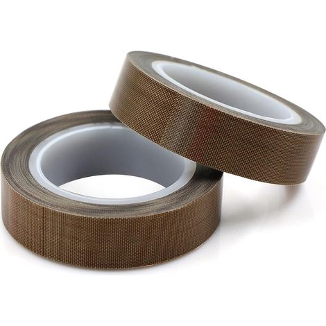 Lot de 2 rubans adhésifs en téflon PTFE pour machine à emballer sous vide ou sceller à impulsion (15 mm x 10 m) (1/5)