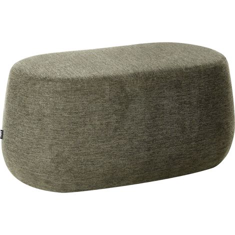 Bench Dark Green Fabric Upholstered Accent Bed Stool Pouffe Living Room Bedroom ASHTON