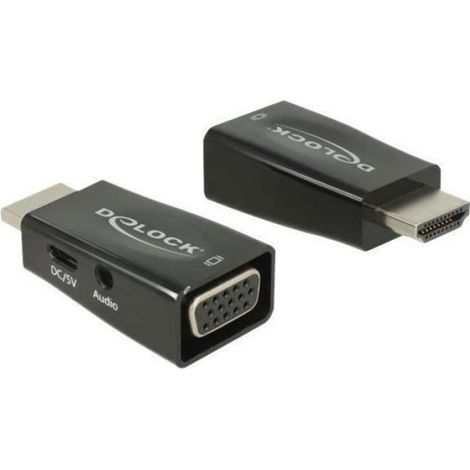 Adaptateur HDMI vers VGA - - Convertisseur vidéo - Résolution 1920x1200 - Noir - Audio intégré