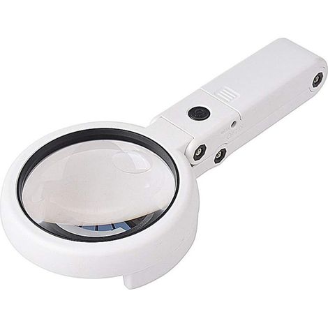Schreibtischlampe mit Lupe – 5x/11x faltbare Vergrößerung – Linse mit 75 mm Durchmesser – mit 8 LEDs – zweifach verstellbar – Tischlampe mit Lupe zum Lesen, für Hobbys, Schmuckherstellung und Werkbänk (1/5)