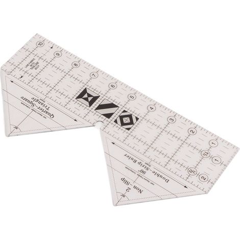 Règle quadrillée à 45/60/90 degrés, double bande, en acrylique transparent antidérapant, guide de coupe en quart de triangle pour la couture (1/5)