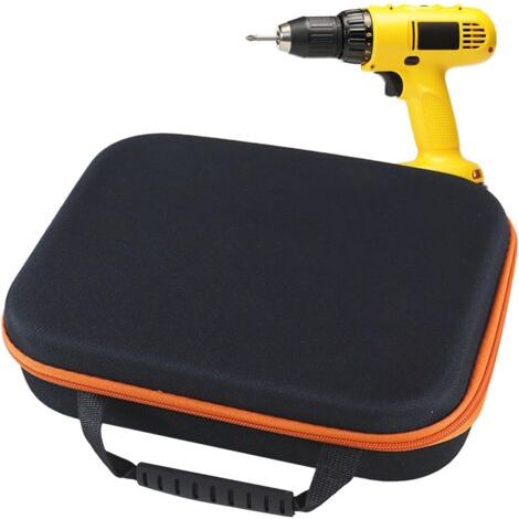 QORVA-Boîte À Rangement noir Pour Perceuse Électrique, Boîte À Outils En Tissu Oxford, Sac À Outils, Mallette Rangement À Fermeture Éclair Pour Perceuse Électrique, Organisateur Rangement D'outil